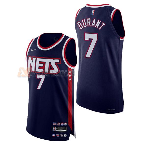 maillot kevin durant brooklyn nets de 7 homme bleu marine city edition 2022