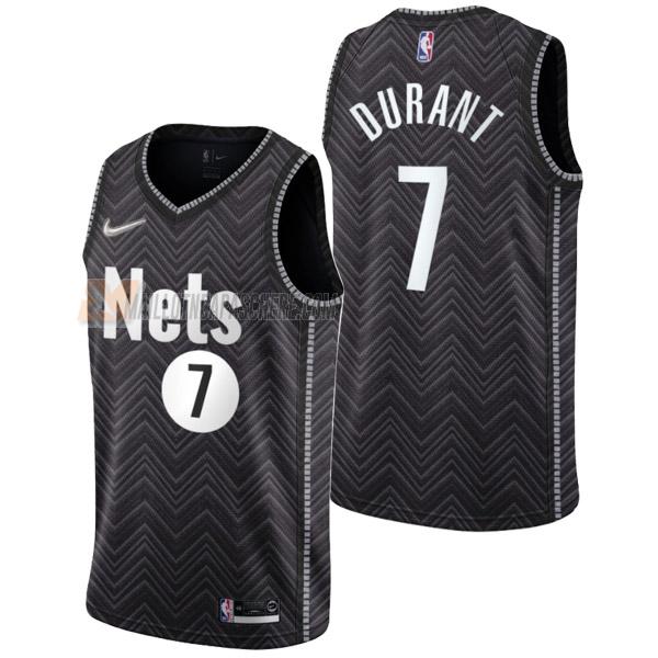 maillot kevin durant brooklyn nets de 7 homme noir earned edition 2022