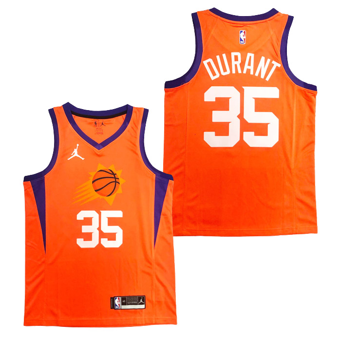 maillot kevin durant phoenix suns de 35 homme orange statement edition 2022