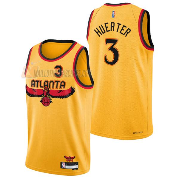 maillot kevin huerter atlanta hawks de 3 homme jaune city edition 2022