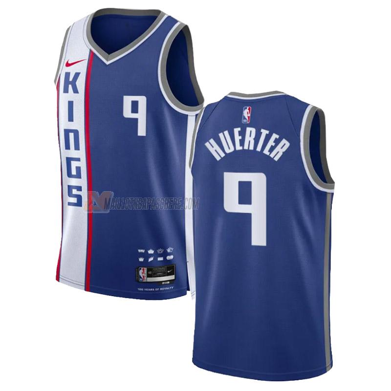 maillot kevin huerter sacramento kings de 9 homme bleu city edition 2023-24