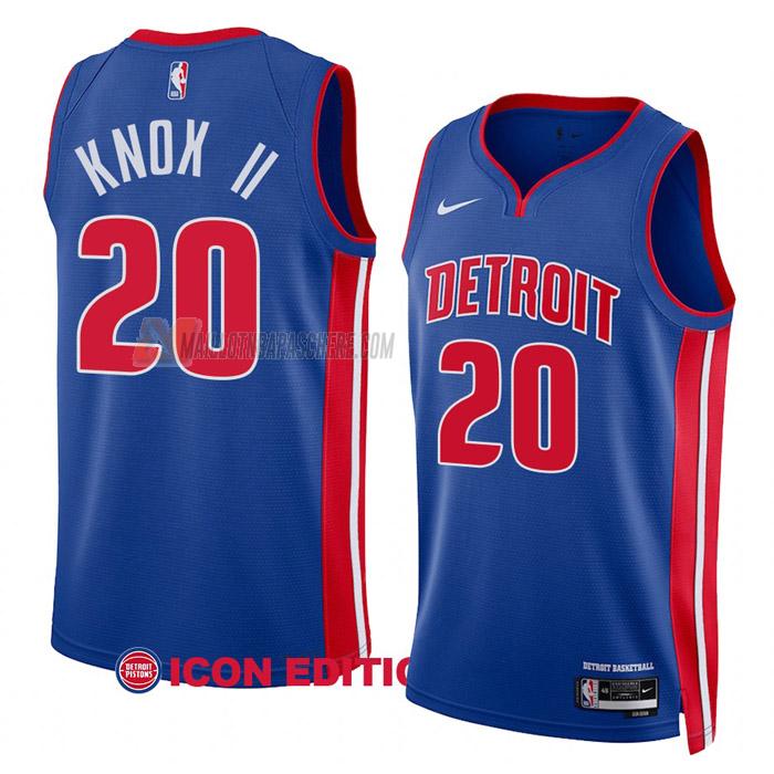 maillot kevin knox ii detroit pistons de 20 homme bleu icon edition 2023