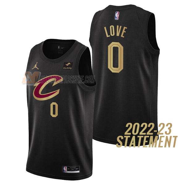 maillot kevin love cleveland cavaliers de 0 homme noir statement edition 2023