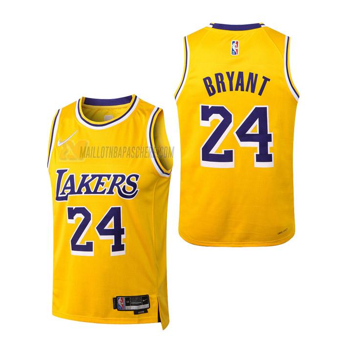 maillot kobe bryant los angeles lakers de 24 enfant jaune icon edition 2022