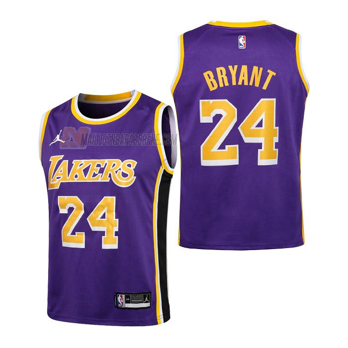 maillot kobe bryant los angeles lakers de 24 enfant mauve statement edition 2023