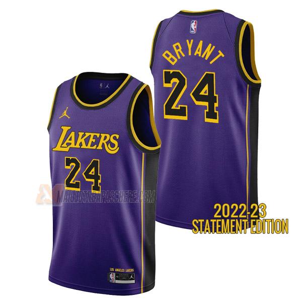 maillot kobe bryant los angeles lakers de 24 homme mauve statement edition 2023