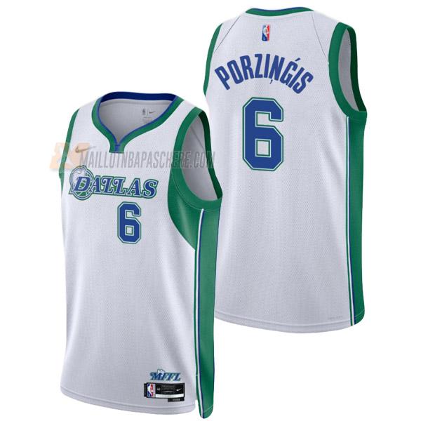 maillot kristaps porzingis dallas mavericks de 6 homme blanc city edition 2022