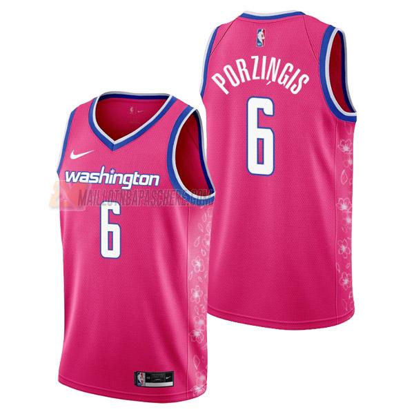 maillot kristaps porzingis washington wizards de 6 homme rose city edition 2023