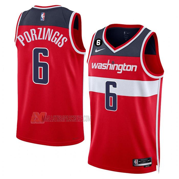 maillot kristaps porzingis washington wizards de 6 homme rouge icon edition 2023