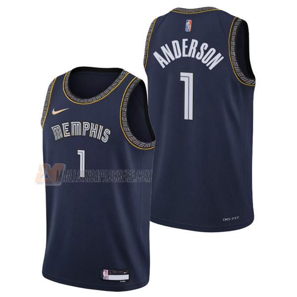 maillot kyle anderson memphis grizzlies de 1 homme bleu marine city edition 2022