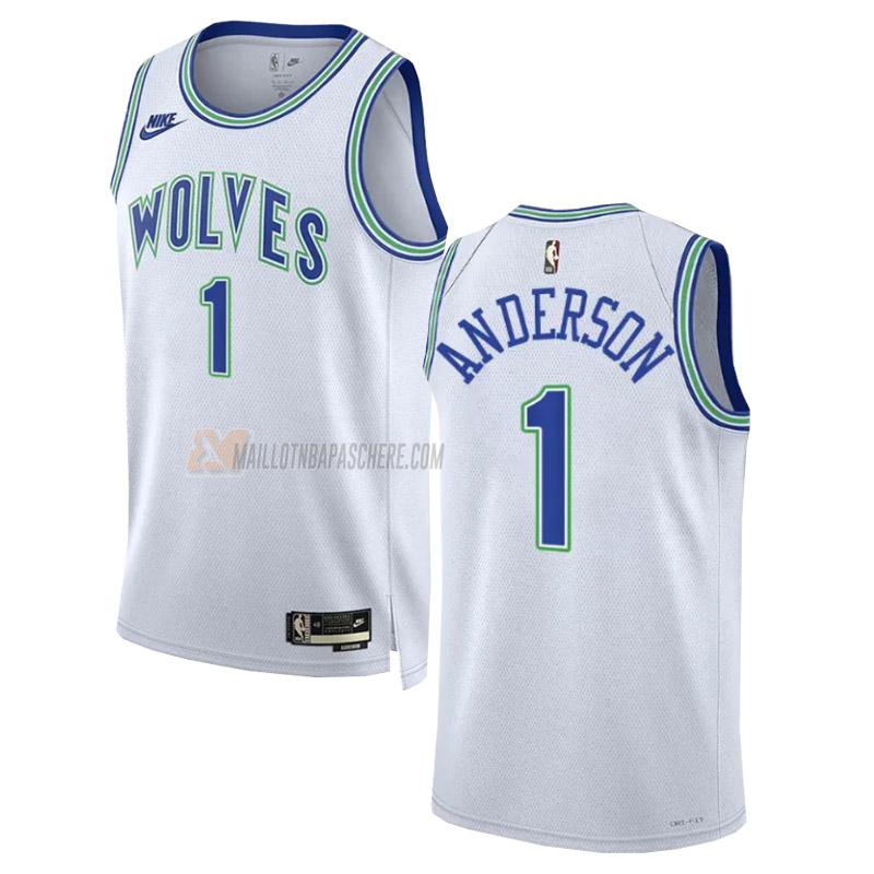 maillot kyle anderson minnesota timberwolves de 1 homme blanc classic edition 2023-24