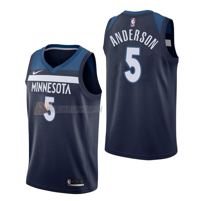 maillot kyle anderson minnesota timberwolves de 5 homme bleu marine icon edition 2023