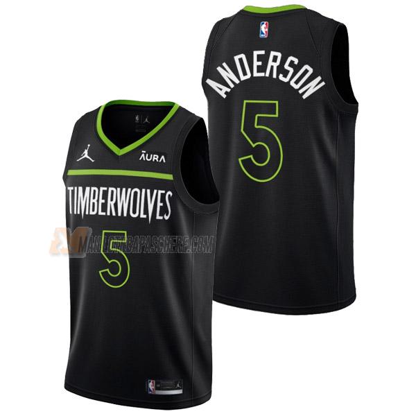 maillot kyle anderson minnesota timberwolves de 5 homme noir statement edition 2023