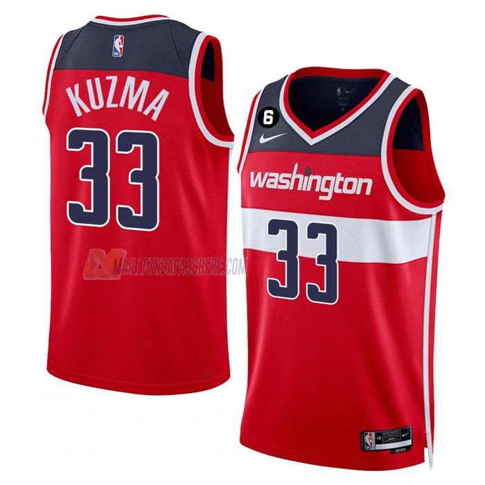 maillot kyle kuzma washington wizards de 33 homme rouge icon edition 2023