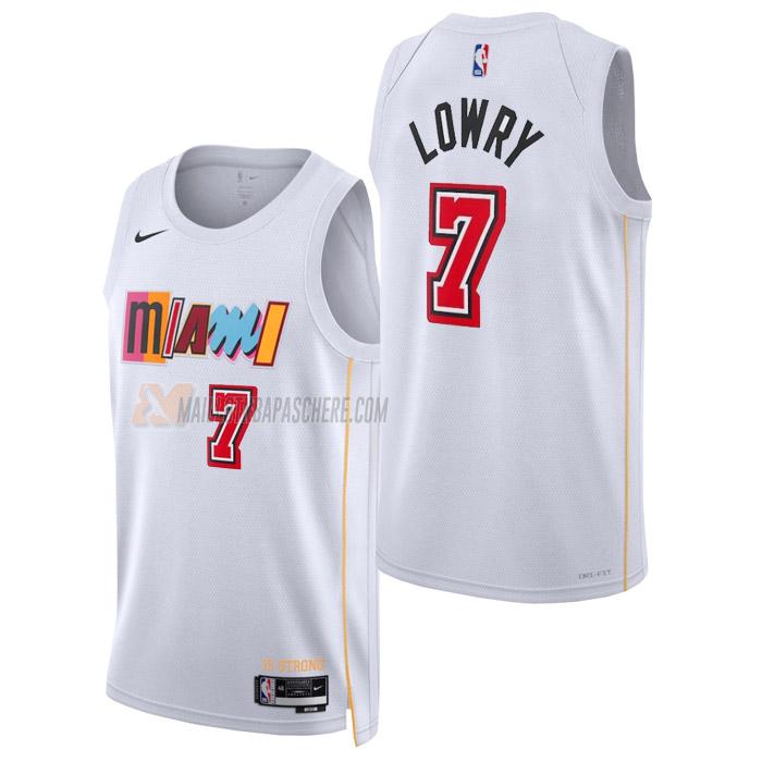 maillot kyle lowry miami heat de 7 homme blanc city edition 2023