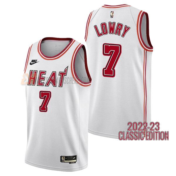 maillot kyle lowry miami heat de 7 homme blanc classic edition 2023