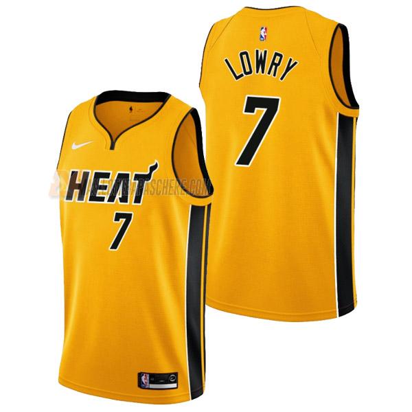 maillot kyle lowry miami heat de 7 homme jaune earned edition 2022