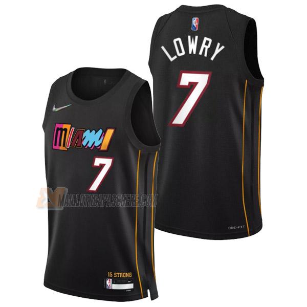 maillot kyle lowry miami heat de 7 homme noir city edition 2022