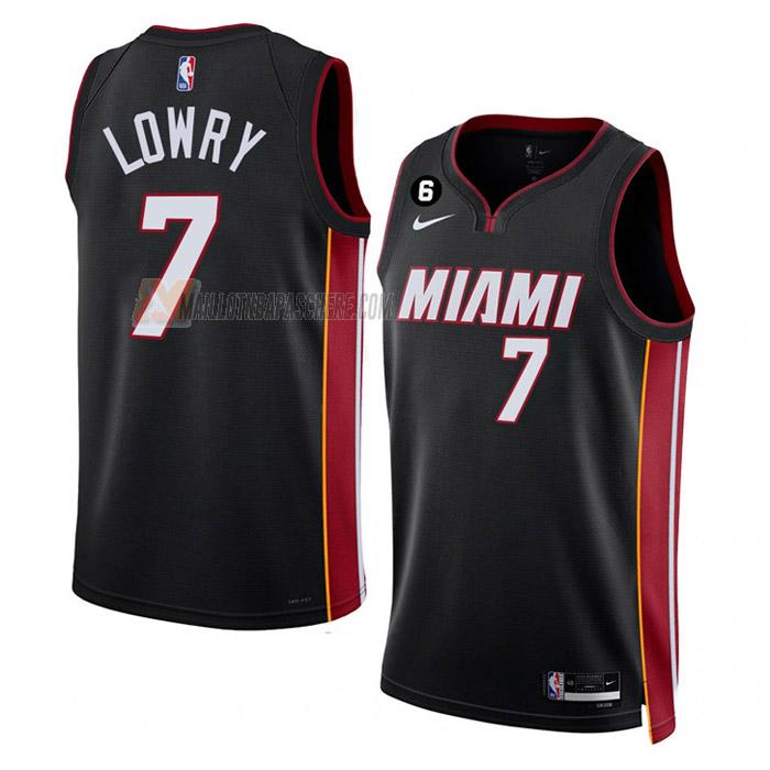 maillot kyle lowry miami heat de 7 homme noir icon edition 2023