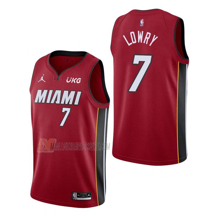 maillot kyle lowry miami heat de 7 homme rouge statement edition 2023