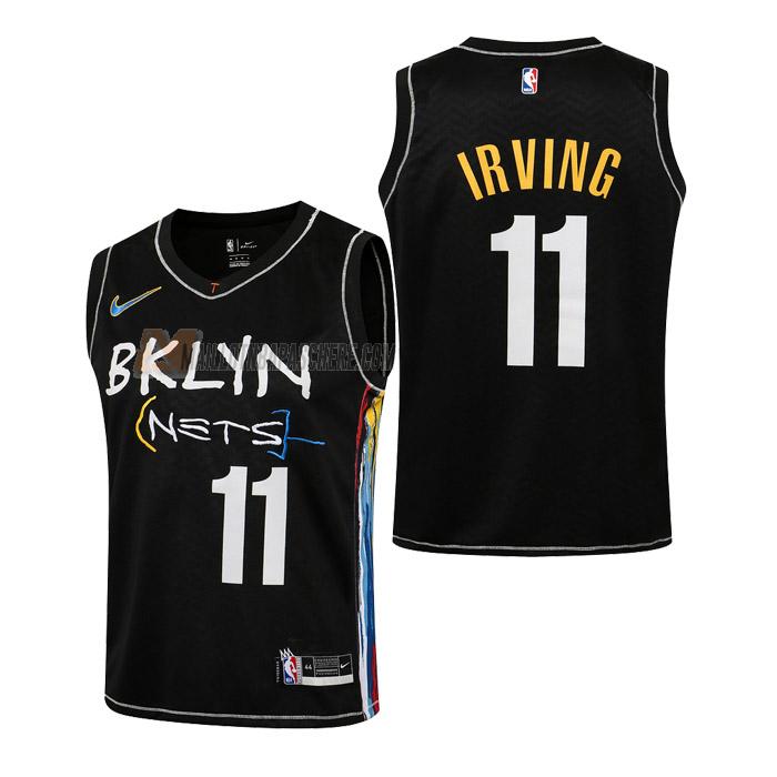 maillot kyrie irving brooklyn nets de 11 enfant noir city edition 2021