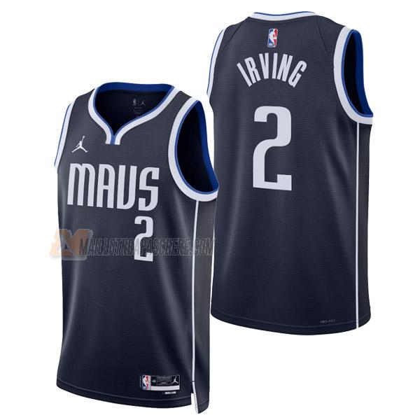 maillot kyrie irving dallas mavericks de 2 homme bleu marine statement edition 2023