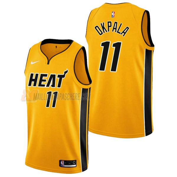 maillot kz okpala miami heat de 11 homme jaune earned edition 2022