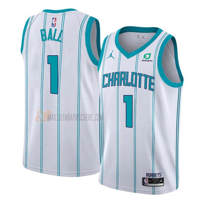 maillot lamelo ball charlotte hornets de 1 homme blanc association edition 2023