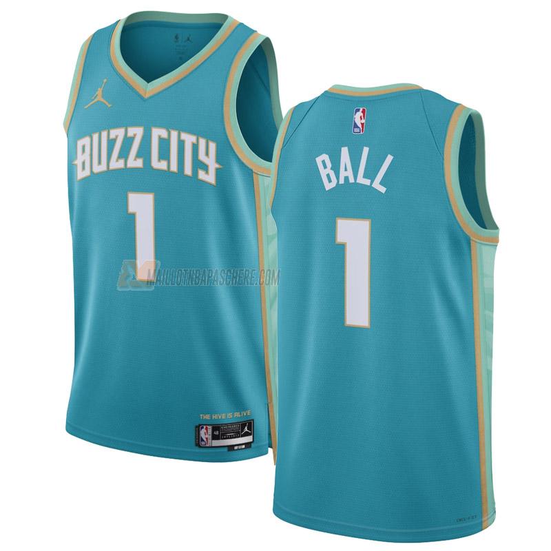 maillot lamelo ball charlotte hornets de 1 homme sarcelle city edition 2023-24