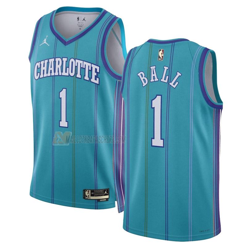 maillot lamelo ball charlotte hornets de 1 homme sarcelle classic edition 2023-24