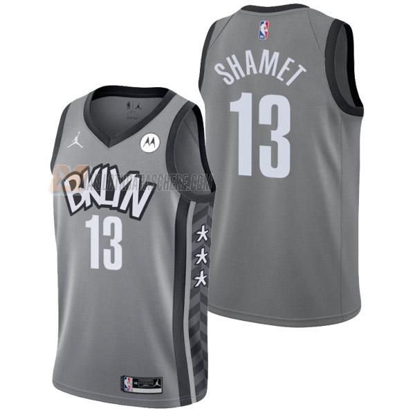 maillot landry shamet brooklyn nets de 13 homme gris statement edition 2022