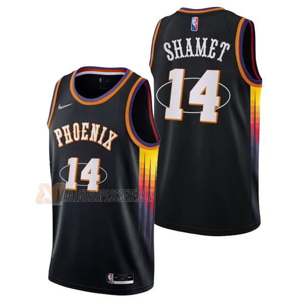 maillot landry shamet phoenix suns de 14 homme noir mixtape edition 2022