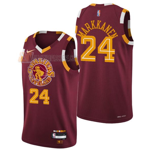 maillot lauri markkanen cleveland cavaliers de 24 homme rouge city edition 2022