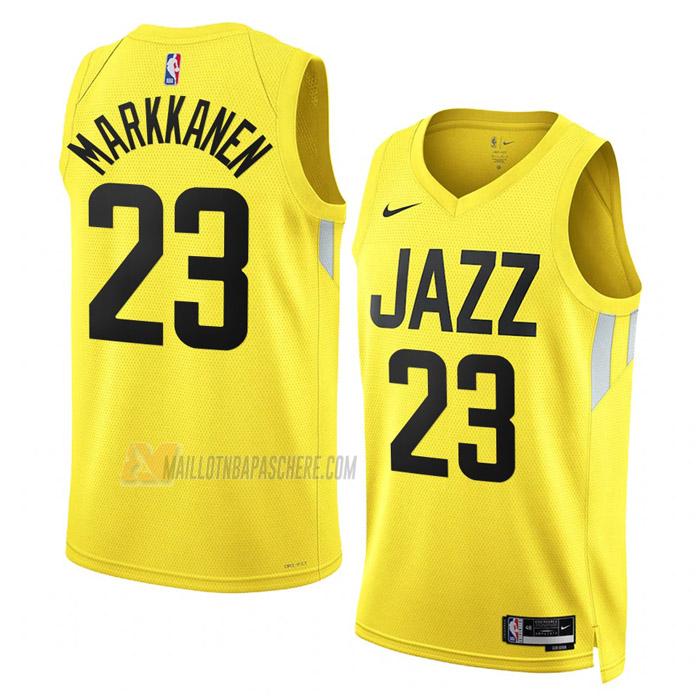 maillot lauri markkanen utah jazz de 23 homme jaune icon edition 2023