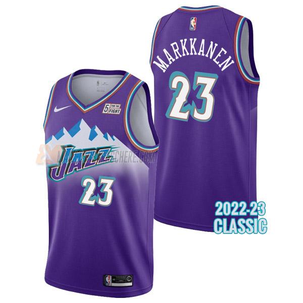 maillot lauri markkanen utah jazz de 23 homme mauve classic edition 2023