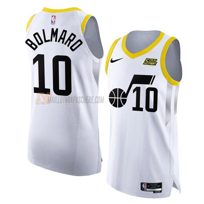 maillot leandro bolmaro utah jazz de 10 homme blanc association edition 2023