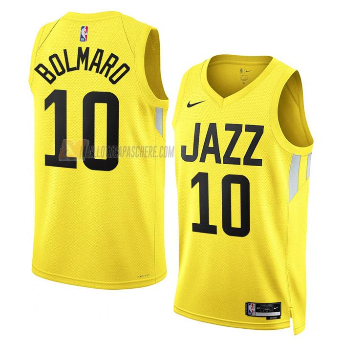 maillot leandro bolmaro utah jazz de 10 homme jaune icon edition 2023