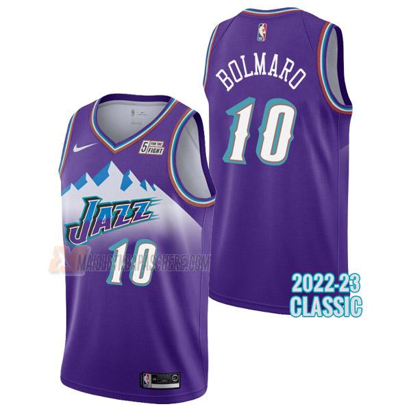 maillot leandro bolmaro utah jazz de 10 homme mauve classic edition 2023