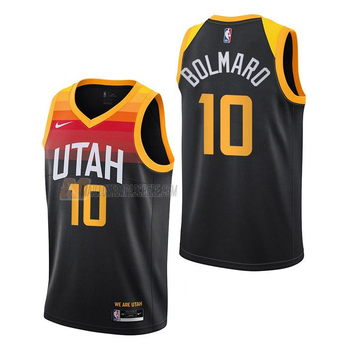 maillot leandro bolmaro utah jazz de 10 homme noir city edition 2022