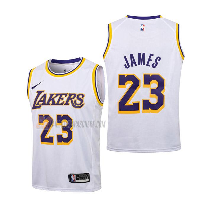 maillot lebron james los angeles lakers de 23 enfant blanc association edition 2021