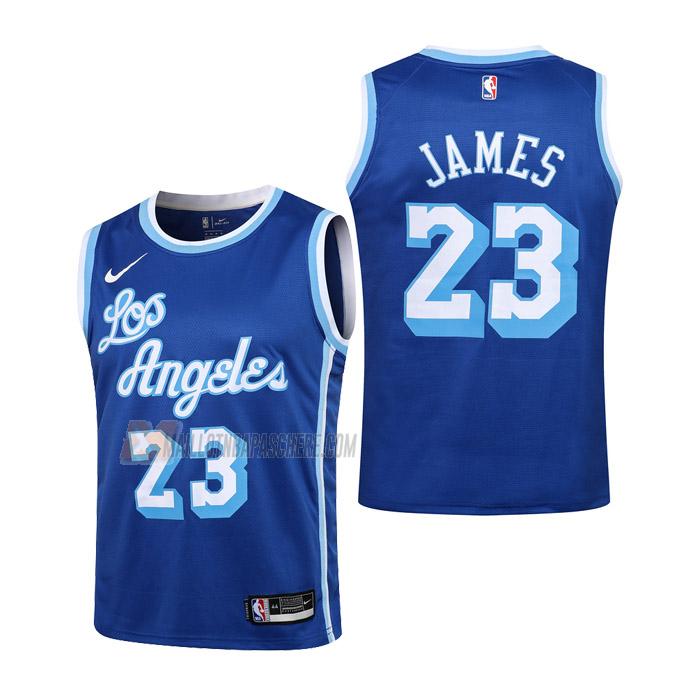 maillot lebron james los angeles lakers de 23 enfant bleu classic edition 2021