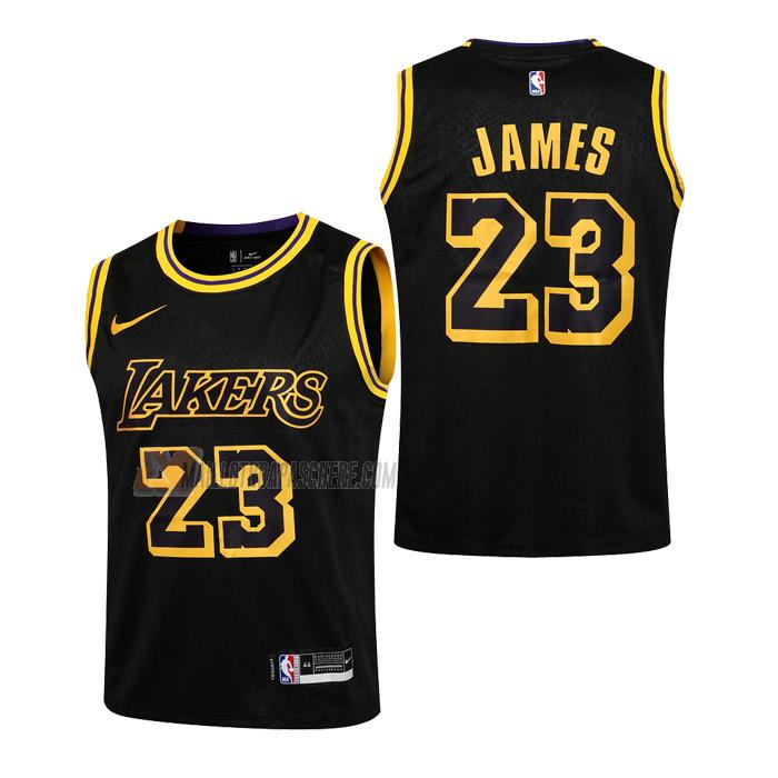 maillot lebron james los angeles lakers de 23 enfant noir earned edition 2021