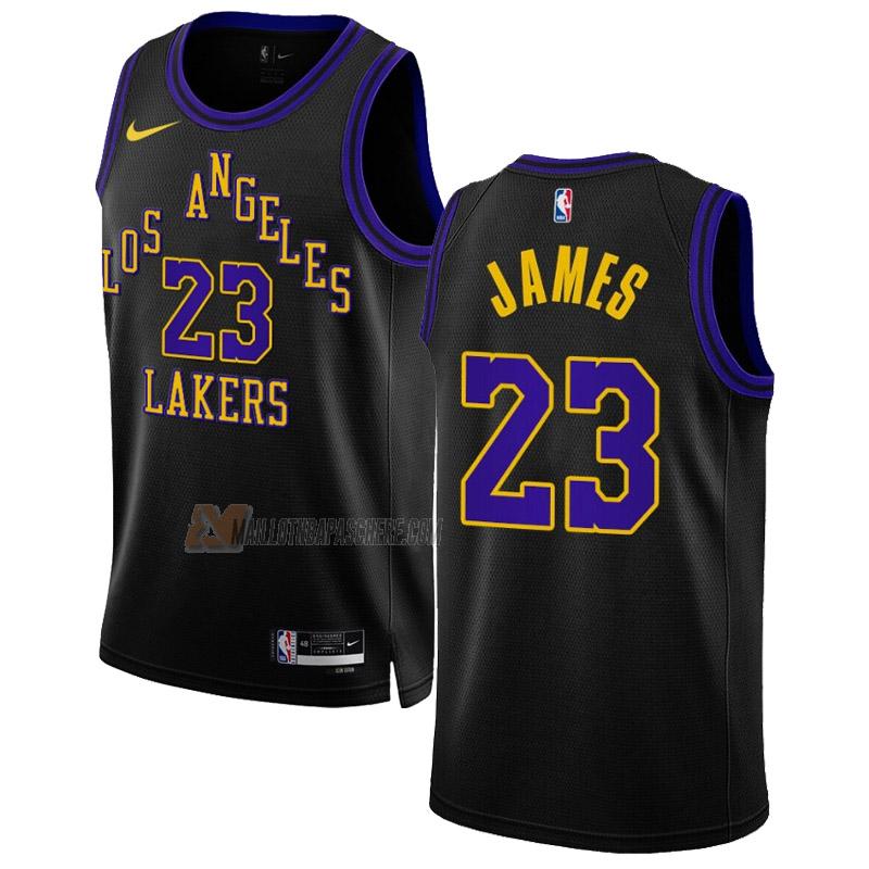 maillot lebron james los angeles lakers de 23 homme noir city edition 2023-24