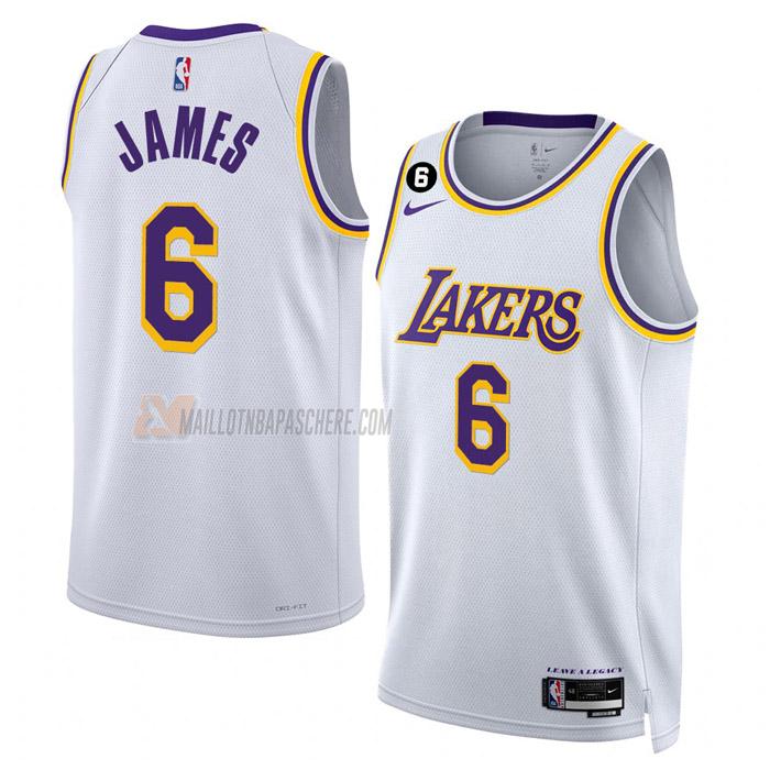 maillot lebron james los angeles lakers de 6 homme blanc association edition 2023