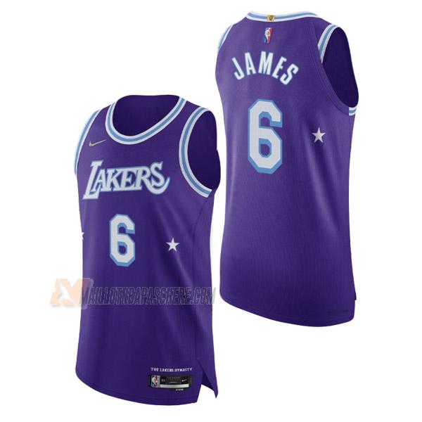 maillot lebron james los angeles lakers de 6 homme mauve city edition 2022