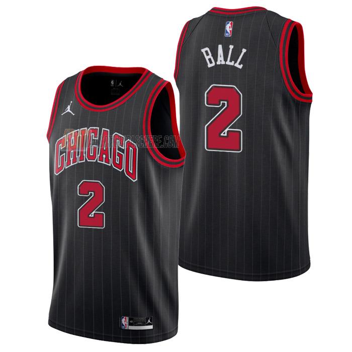 maillot lonzo ball chicago bulls de 2 homme noir statement edition 2023