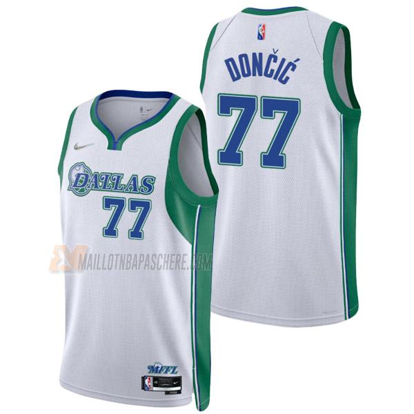 maillot luka doncic dallas mavericks de 77 homme blanc city edition 2022