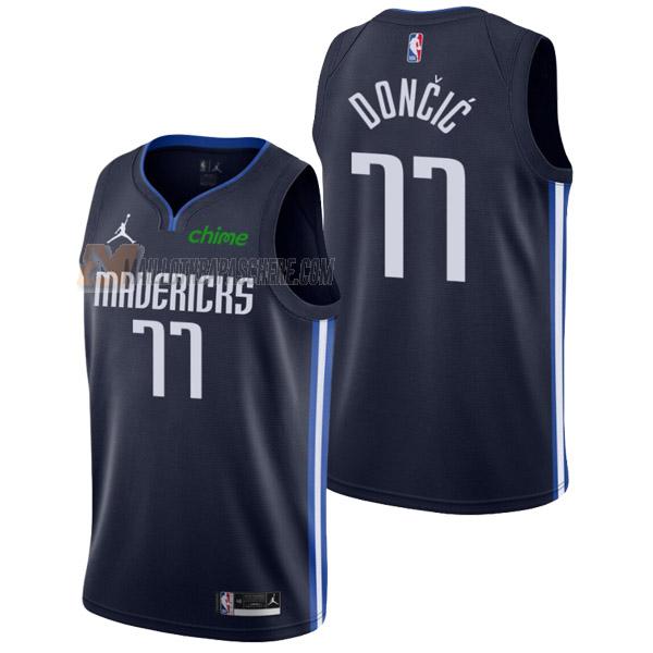 maillot luka doncic dallas mavericks de 77 homme bleu marine statement edition 2022