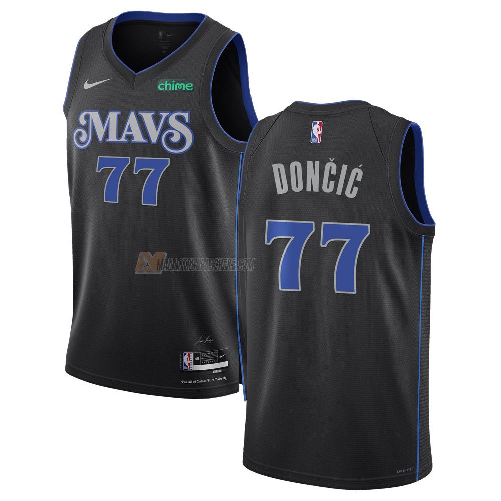 maillot luka doncic dallas mavericks de 77 homme noir city edition 2023-24