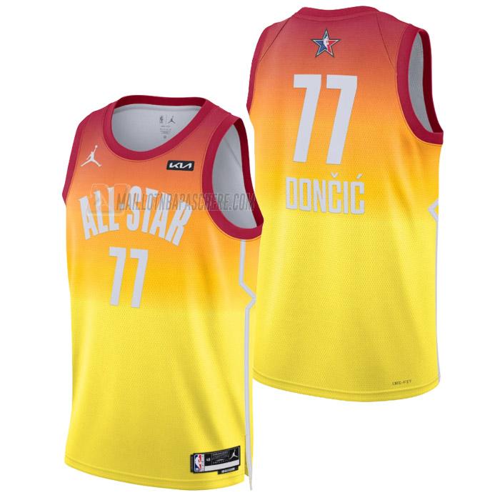 maillot luka doncic nba all-star de 77 homme orange 2023